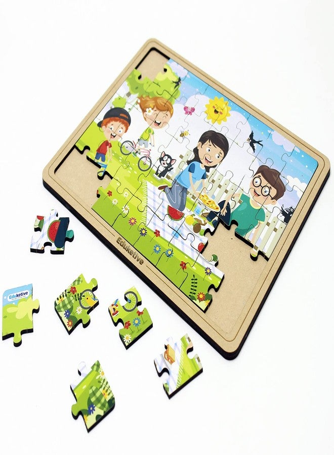 Eduketive مجموعة ألغاز الصور المقطوعة Educetive PuzzleDecor Family TIME، 6 قطع، 40 قطعة، هدية مثالية لأعياد الميلاد - Image 5